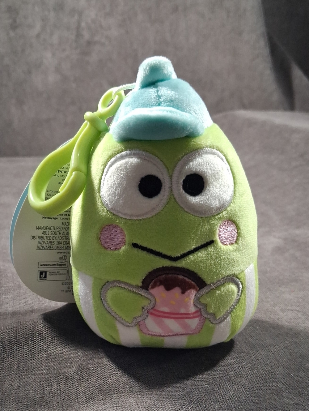 Squishmallows x Sanrio Hello Kitty And Friends Keroppi Clip On Plush NWT 4.5"